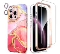 SHEDEER for iPhone 16 Pro Case with Camera Protector + Screen Protector + Bumper, iPhone 16 Pro Case Glossy Shiny Stylish, TPU Shockproof 360 Degree Protection Cover Cases iPhone 16 Pro 6.3'' Pink