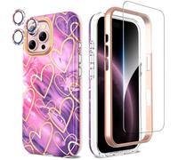 SHEDEER for iPhone 16 Pro Max Case with Camera Protector + Screen Protector + Bumper, iPhone 16 Pro Max Case Glossy Stylish, Shockproof 360 Degree Protection Cover Cases iPhone 16 Pro Max 6.9'' Purple