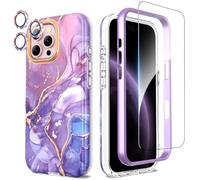 SHEDEER for iPhone 16 Pro Max Case with Camera Protector + Screen Protector + Bumper, iPhone 16 Pro Max Case Glossy Stylish, Shockproof 360 Degree Protection Cover Cases iPhone 16 Pro Max 6.9'' Purple
