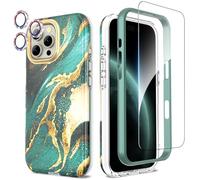 SHEDEER for iPhone 16 Pro Max Case with Camera Protector + Screen Protector + Bumper, iPhone 16 Pro Max Case Glossy Stylish, Shockproof 360 Degree Protection Cover Cases iPhone 16 Pro Max 6.9'' Green
