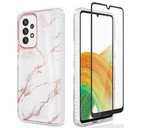 SHEDEER for Samsung A33 5G Case with Screen Protector, Samsung Galaxy A33 5G Case Ultra-Slim Shockproof Protection, Glossy Fade-Resistant Pattern Phone Cases A33 5G, Marble