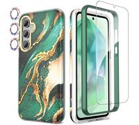 SHEDEER for Samsung A55 5G Case with Camera Protector + Screen Protector + Bumper, Samsung Galaxy A55 Case Glossy Stylish, TPU Shockproof 360 Degree Protection Phone Cases A55 5G 6.6'' Green