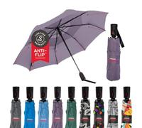 ShedRain Vertex Compact Folding Travel Umbrella - Push-Button Open & Close, Vented Double Canopy, Protects from Rain, Sun, & Wind, Purple Ash, 43 inches