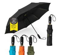 ShedRain Vortex Automatic Jumbo Compact Folding Windproof Travel Umbrella - Push Button Open & Close - Rain & Windproof Vented Double Canopy - Protect from Rain, Sun & Wind - Wind Tunnel Tested to 75
