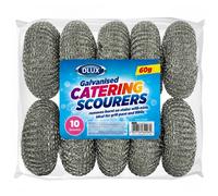 SHEDS AND FENCE LTD DL 10pk Galvanised Catering Scourers - Heavy Duty Kitchen Cleaning Pad in Silver | Size: 1200mm x 400mm SHEDS AND FENCE LTD Silver 1200mm x 400mm
