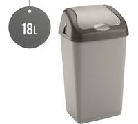 SHEDS AND FENCE LTD Grey Swing Bin 18L Compact Waste Bin with Easy Swing Lid SHEDS AND FENCE LTD Grey