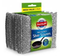 SHEDS AND FENCE LTD SW 5pk Non-Scratch Scourers - Kitchen Cleaning Pads for Non-Stick in Silver | Size: 1000mm x 400mm SHEDS AND FENCE LTD Silver 1000mm x 400mm