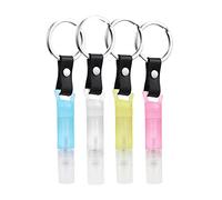 SHEEAST Mini Spray Bottle with Keychain 4pcs Mini Empty Refillable Perfume Plastic Spray Bottle 3ml