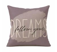 SheEasy Follow Your Dreams Throw Pillow Case Cushion Cover 16x16 Inch