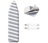 SheeChung 48x15 Ironing Board Cover and Pad - with Elasticized Edges and 3 Connecting Straps,Premium Heavy Duty 3-Layer Silicone Coated Cover,Heat Reflective, Scorch Resistant