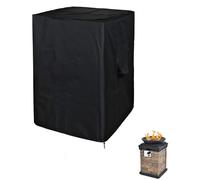 SheeChung Fire Pit Cover Square 21" L x 21" W x 33" H Waterproof Outdoor Propane Column Cover,Heavy Duty Fabric with PVC Coating,Weather Resistant,Fit for Table Gas Firepit Black