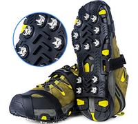 SHEEFLY Ice Grips for Shoes and Boots,Upgraded Non Slip Gripper Spikes Ice Traction Cleat,Ice & Snow Grips Crampons with 12 Steel Studs for Women Men Perfect for Ice Fishing Hiking Walking Climbing