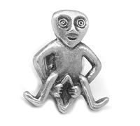 Sheela Na Gig Pin Badge (Pagan Celtic Fertility Goddess) in a Burlap Pouch