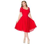 Sheen Clothing Penny Swing Dress Cocktail Dresses for Women UK - Wedding Dress | Party Dress | Knee Length | Casual Dress | Summer Dress | Cotton Dress -2XL (Red)