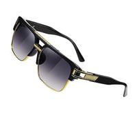 SHEEN KELLY Retro Oversized Pilot Sunglasses for Men Women Gold Metal Frame Square SunGlasses