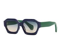 SHEEN KELLY Retro Thick Hexagon Rectangle Sunglasses For Women Men Trendy Classic Square Orange Fashion 90s Glasses
