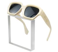 SHEEN KELLY Retro Thick Hexagon Rectangle Sunglasses For Women Men Trendy Classic Square Orange Fashion 90s Glasses