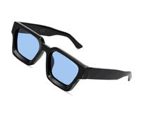SHEEN KELLY Retro Thick Rectangle Chunky Sunglasses Women Men Trendy Narrow Square Black Tortie Frame Fashion 90s