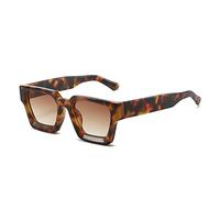 SHEEN KELLY Retro Thick Rectangle Chunky Sunglasses Women Men Trendy Square Black Shades Tortie Frame Fashion 90s Glasses