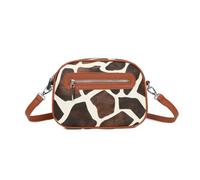 SHEEN Leopard Print Crossbody Shoulder Bag | Adjustable Strap, Multiple Pockets, Lightweight Faux Leather Purse for Women & Girls | Stylish Everyday Handbag (Cow/Brown)