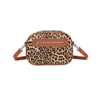 SHEEN Leopard Print Crossbody Shoulder Bag | Adjustable Strap, Multiple Pockets, Lightweight Faux Leather Purse for Women & Girls | Stylish Everyday Handbag (D.Brown)