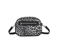 SHEEN Leopard Print Crossbody Shoulder Bag | Adjustable Strap, Multiple Pockets, Lightweight Faux Leather Purse for Women & Girls | Stylish Everyday Handbag (Black)