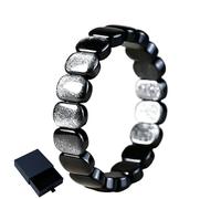 Sheen Obsidian Bracelets, Natural Silver Gold Crystal Stretch Bracelet for Meditation, Spiritual Healing & Positive Energy (Silver Sheen)