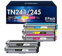 SHEENGO TN241 TN245 Compatible with Brother MFC 9332CDW Toner DCP 9022CDW MFC 9142 CDN HL-3142CW MFC-9332CDW MFC-9142CDN DCP-9022CDW DCP-9020CDW HL-3152CDW HL-3140CW TN245C 245Y Y TN245M (Pack of 5)