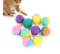 Sheens 10pcs Cat Latex Balls Toys, Pet Kitten Colorful Foam Ball Scratching Play Toy Having Fun Exerciser Interactive Chaser Teaser Playthings for Cats Puppy Kitty Kitten Pets Novelty Gift