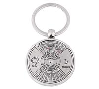 Sheens Metal Perpetual Calendar Keychain Running from 2010 to 2059 - Cute Creative Circular Key Ring Perfect for Car Keys and Gifts