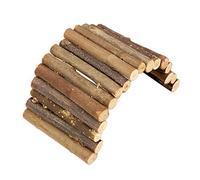 Sheens Wooden Ladder Hamster Chew Bridge Toy, Reptile Hiding House Fence Climbing Bridge Small Animal Reptile Lizard Tortoise Hedgehog Chew Toy(M)