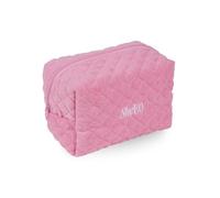 SheEO Power Pouch, Large Quilted Pink Makeup Bag, Tech Pouch, wash Bag, Great Makeup Organiser, Travel Accessories, Perfect Gifts for Women & Machine Washable