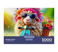 Sheep 1000 Pieces Premium Jigsaw Animal Age 12+ Cool Collage Effect, Fun Details, Educational, Challenging Puzzle Games 70x50cm/1000pcs