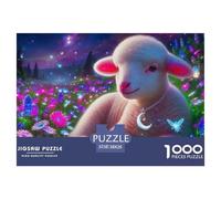 Sheep 1000 Pieces Premium Jigsaw Animal Age 12+ Cool Collage Effect, Home Decoration, Educational, Challenging Puzzle Games 38x26cm/1000pcs