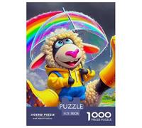 Sheep 1000 Pieces Premium Jigsaw Animal Age 12+ Quirky, Abstract Design, Fun Details, Educational, Challenging Puzzle Games 38x26cm/1000pcs