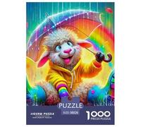 Sheep 1000 Pieces Premium Jigsaw Animal Age 12+ Quirky, Abstract Design, Fun Details, Educational, Challenging 38x26cm/1000pcs
