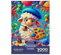 Sheep 1000 Pieces Premium Jigsaw Animal Age 12+ Quirky, Abstract Design, Home Decoration, Educational, Challenging Puzzle Games 38x26cm/1000pcs