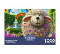 Sheep 1000 Pieces Premium Jigsaw Animal Age 12+ Quirky, Abstract Design, Home Decoration, Educational, Challenging 38x26cm/1000pcs