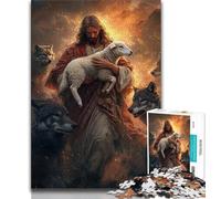 Sheep And Jesus 1000 Piece Jigsaw Puzzles for Adults & Teens,Help The Brain Exercise Addictive Toys to Cultivate Patience A Work of Art (75x50cm)