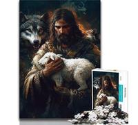 Sheep And Jesus Puzzles for Teenagers Teens 1000pc Puzzle,Fun Games Every Piece Is Unique - Challenging Family Fun Game (38x26cm)