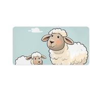 Sheep and Lamb Cartoon Desk Mat Non-Slip Laptop Desk Writing Thin Pad Waterproof Large Gaming Mouse Pads with Wrist Support for Home Office Work