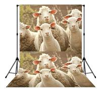 Sheep And Lambs 5x7ft Photography Backdrop, Anti-Wrinkle Photo Background With Rod Pocket For Studio, Family Photos & Video Production