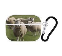 Sheep and Lambs AirPods Pro 2 Case Cover, Shockproof Hard Shell Protective Case for Women Men, Compatible with Airpod Pro Case 2nd/1st Generation with Keychain-White