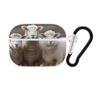 Sheep and Lambs AirPods Pro 2 Case Cover, Shockproof Hard Shell Protective Case for Women Men, Compatible with Airpod Pro Case 2nd/1st Generation with Keychain-White