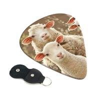 Sheep and Lambs Guitar Picks, 6 Pcs Guitar Plectrums double-sided printing, suitable for acoustic, electric and bass guitars, including 0.46 mm 0.71 mm 0.96 mm