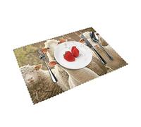 Sheep And Lambs Placemats Set Of 4 Home Dining Gifts Non-Slip Table Mats Heat Resistant Table Placemats 45x30 Cm