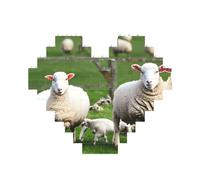 Sheep And Lambs Print Building Brick Puzzles, Family Keepsake Romantic Home Decor Anniversary Birthday Gifts