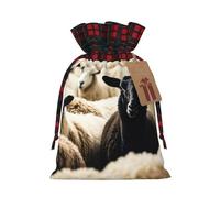 Sheep And Lambs Print Gift Reusable Bags Festive Drawstring Party Favors Pouches Versatile Seasonal