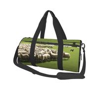 Sheep and Lambs -Print Round Travel Bag Large Capacity Duffel with Multiple Pockets Lightweight Foldable for Gym Weekend Trips.