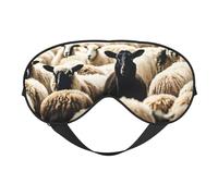 Sheep and Lambs Print Sleep Mask Silk-Like Eye Mask Sleeping Eye Mask for Women Men for Travel Sleep Relaxation